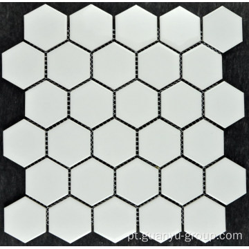 Telha do mosaico de porcelana Hexagonal pequena branca pura